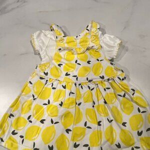 Carter's 2 Piece Jumper Dress & Top Baby Girls 6M White Yellow Sweet Lemon Print